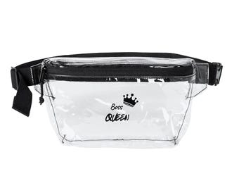Boss Queen Transparent Fanny Pack | Clear Holographic Waist Bag
