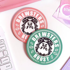 Brewsters Roost Coaster | Starbucks Inspired Logo | ACNH Desk Decor | Gaming Merchandise