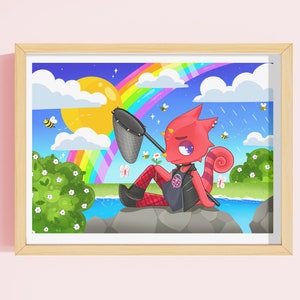 Animal Crossing Flick Art Druck Neue Horizonte Illustration