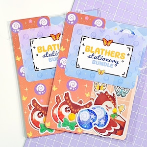 Blathers Stationery Bundle, Celeste Bookmark, Vinyl Stickers, Notepaper, Sticker Sheet, Animal Crossing