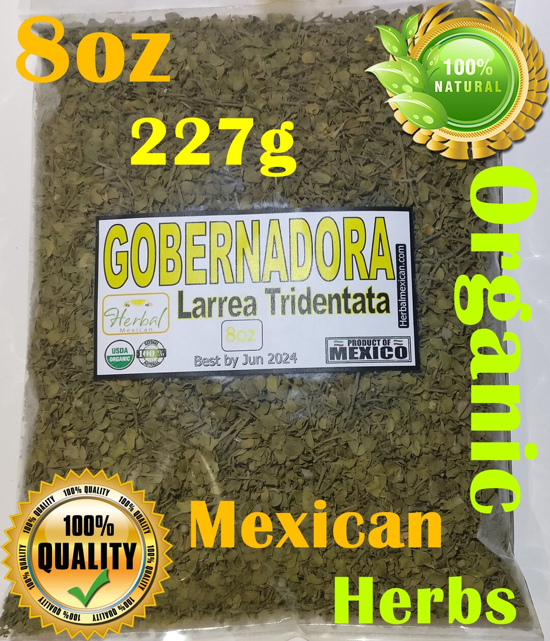 Gobernadora Hierba/te, Chaparral 8oz,chaparral Leaf, Chaparral Herbs, Larrea Tridentata