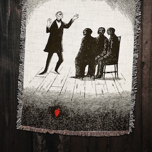 Telltale Heart Edgar Allan Poe Coperta intrecciata • Coperta vintage gotica, decorazione gotica, decorazione horror, decorazione horror, regalo per ragazza gotica