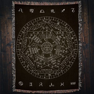 Witchcraft Casting Circle Woven Blanket: Gothic Pagan Decor