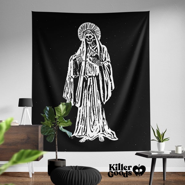 Justice for the Dead Santa Muerte Blanca vintage Mort blanche Tenture murale