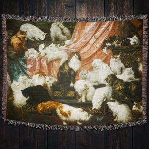 Victorian Cat Blanket: &#39;My Wife&#39;s Lovers&#39; Tapestry Throw