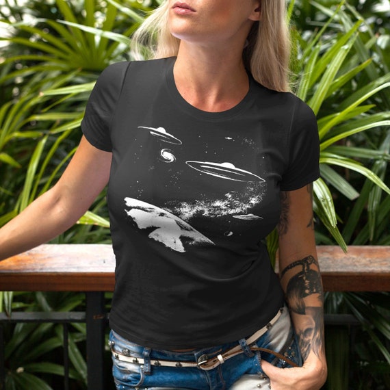 Women's UFO T-Shirt Flying Saucer Tee - Women's