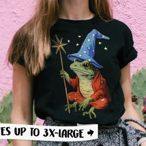 Vintage Wizard Frog T-Shirt: Retro Meme Tee, Magic Toad