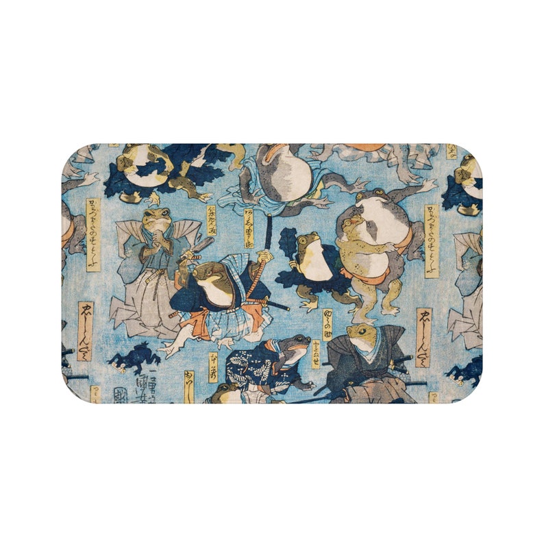 Samurai Frog Bath Mat: Vintage Japanese Folklore Bathroom Decor - Etsy