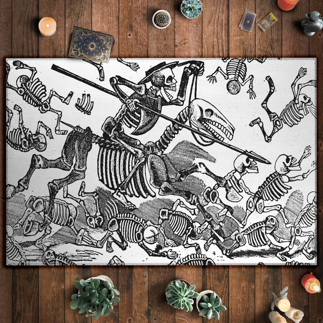 Don Quixote Calavera Area Rug: Mexican Folklore Art - Etsy