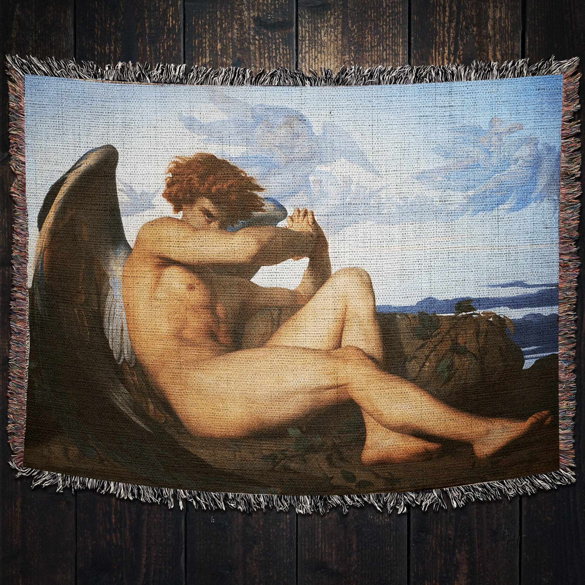 Devil Soft Tapestry, Throw Blanket, Demon, Satanic Home Decor, Dark Fantasy  Art , 50x60