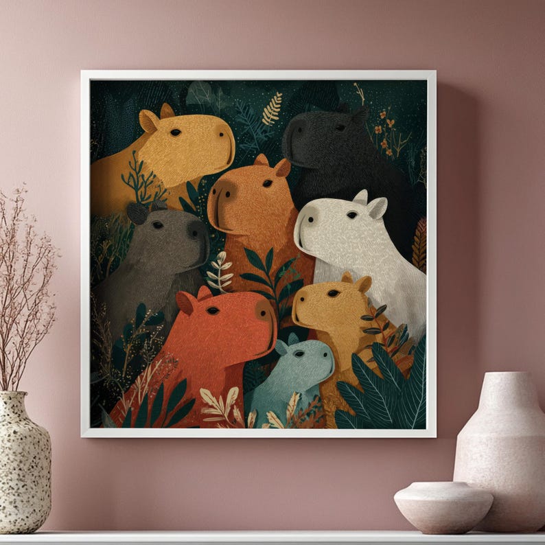 Capybara Illustration Poster: Waldtier Illustration Bild 3
