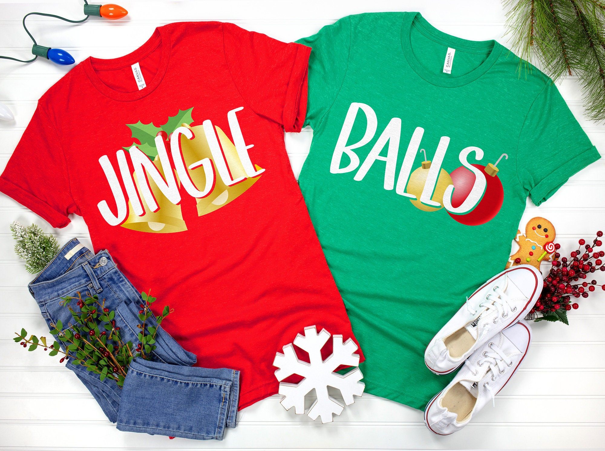 Jingle Balls Couples Christmas Shirts Couple Christmas Etsy