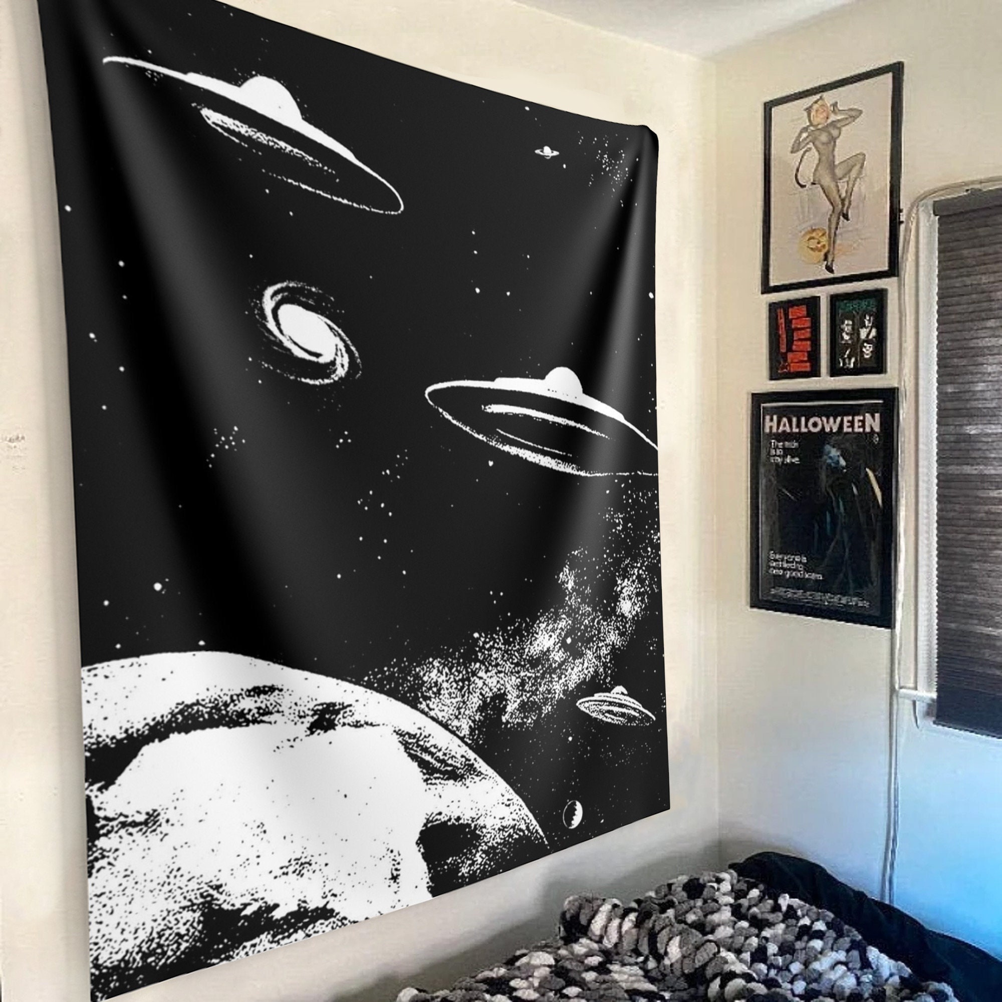 Ufo Tapestry Etsy Canada