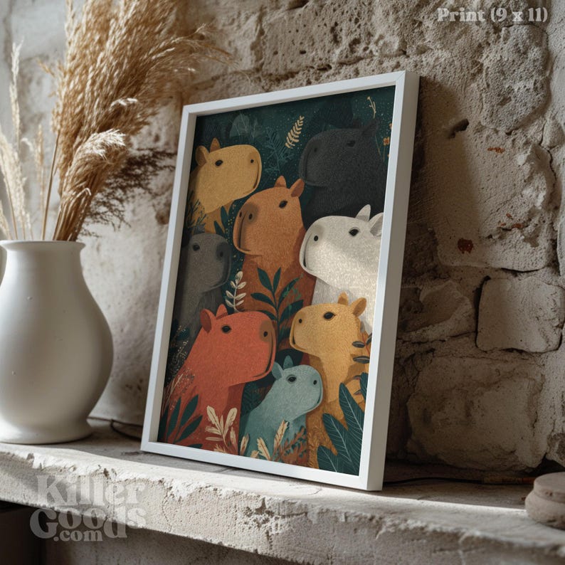 Capybara Illustration Poster: Waldtier Illustration Bild 2