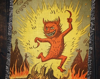 Coperta retrò con evocazione del diavolo: fumetto horror d'epoca