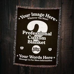 Custom Woven Cotton Blanket: Personalized Photo or Art Throw