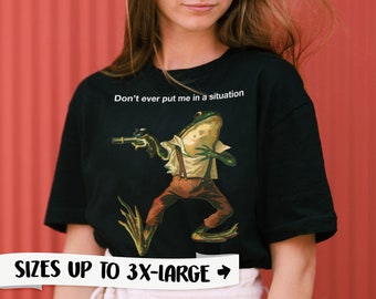 Danger Frog Shirt Vintage Frog Meme T-Shirt ~ Man I Love Frogs Shirt, Don't Ever Put Me In a Situation, Retro Frog Meme Tee
