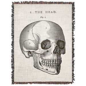 May include: A black and white anatomical illustration of a human skull with numbered labels. The text "1. THE HEAD. Fig. 1." is at the top of the image.