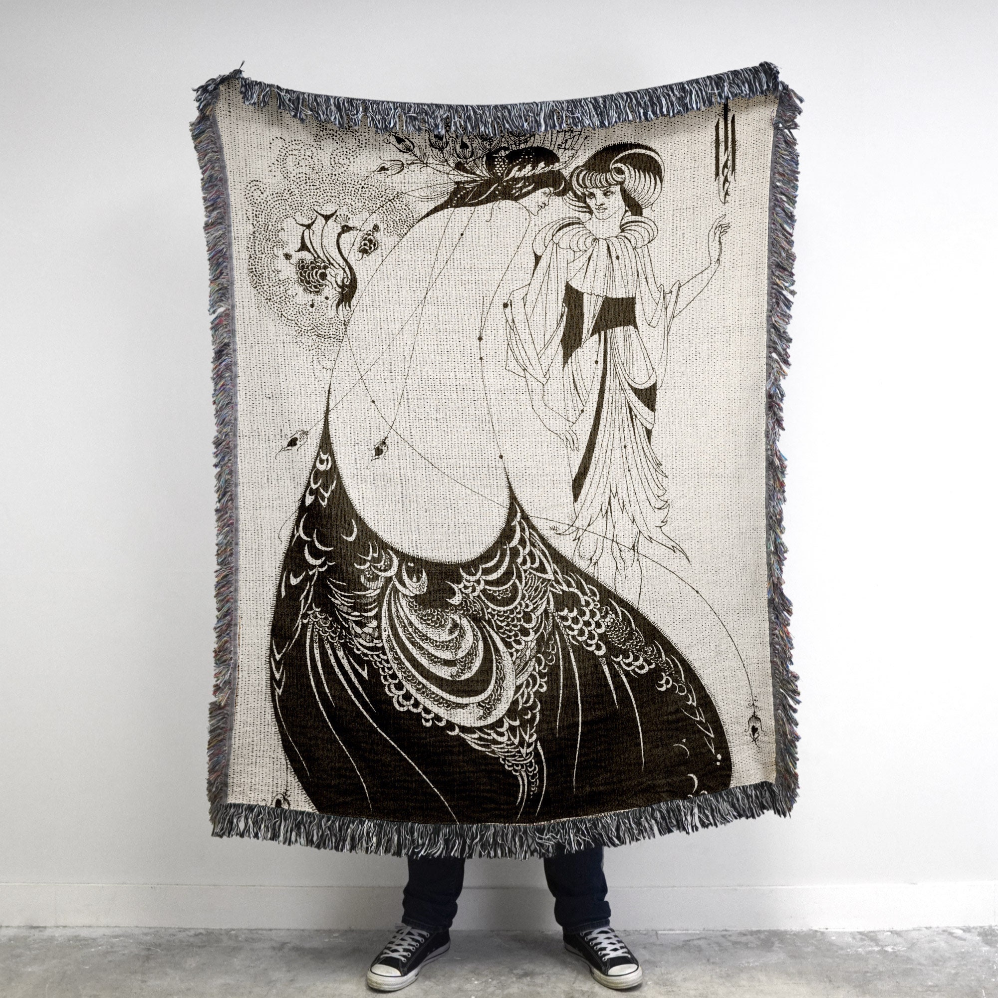 Aubrey Beardsley Peacock Skirt Woven Blanket: Art Nouveau Decor - Etsy