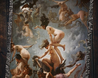 Falero's Walpurgis Night Woven Blanket • Vintage Witch Art