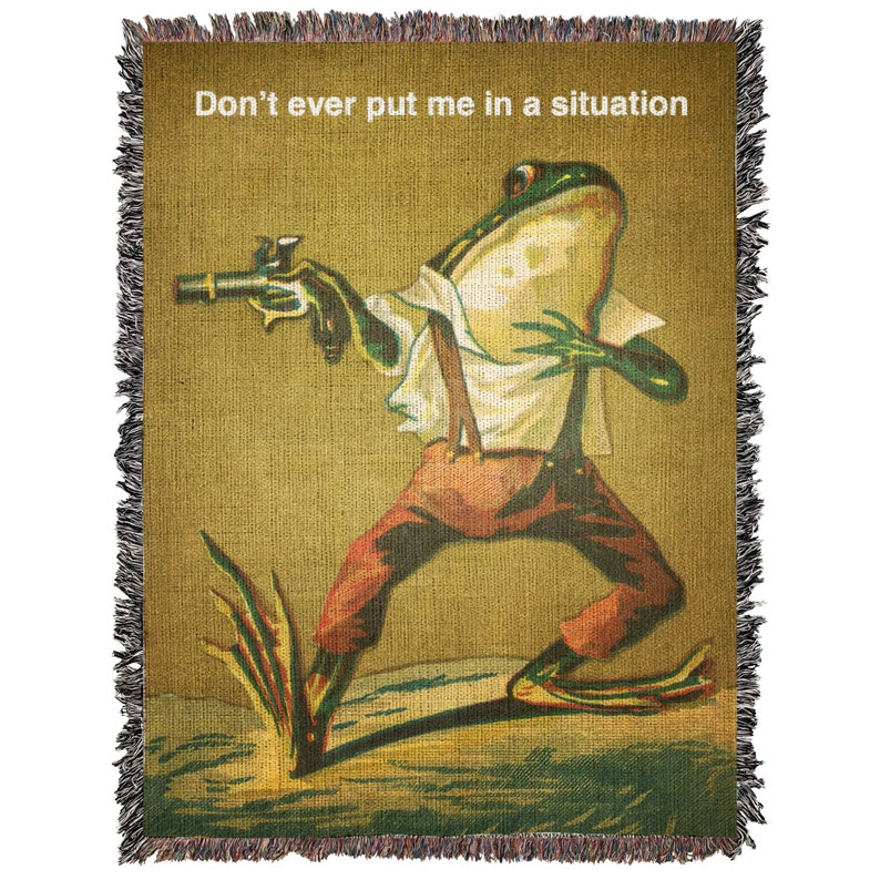Danger Frog Blanket Vintage Frog Meme Woven Throw Blanket: Man - Etsy