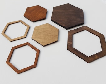 Birch Plywood Hexagon Wall Art – Geometric Honeycomb Decor