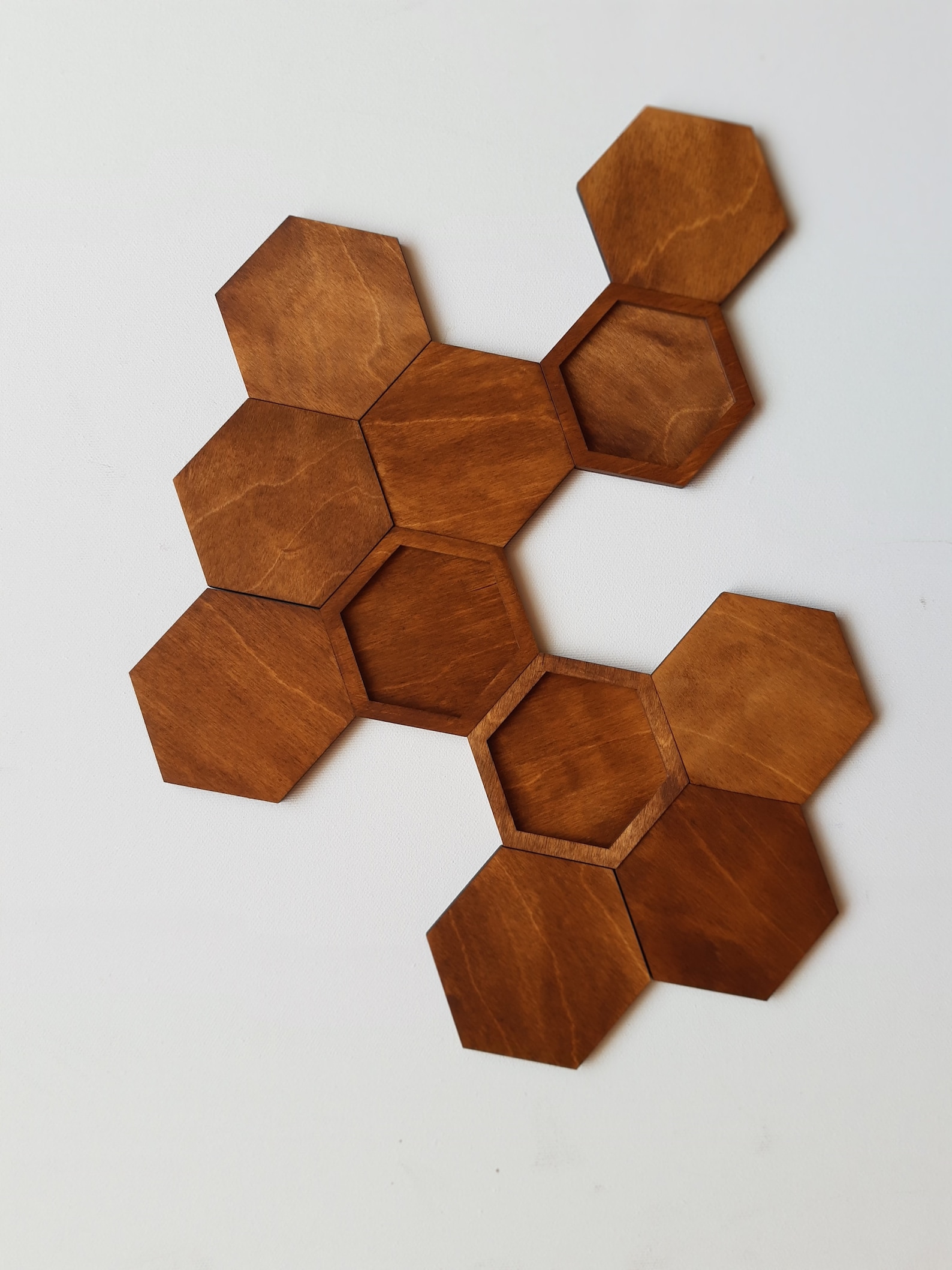 Hexagon Wood Wall Art Wall Decor 3D Geometric Wall Etsy
