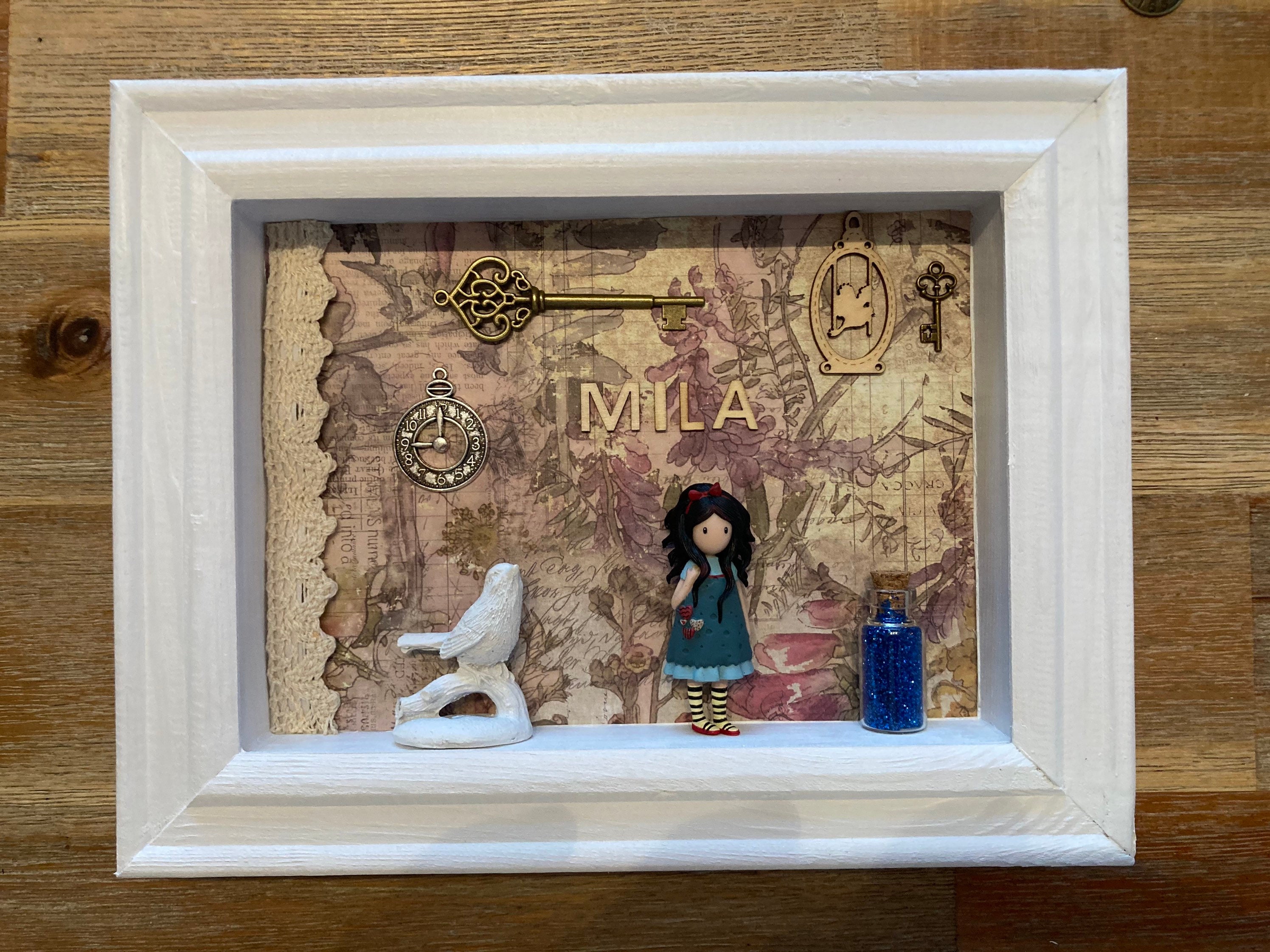 Cadre Gorjuss Shabby Chic Personnalisable