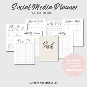 Social Media Planner Printable, Content Planner, Instagram Planner, Content Creator Planner, Small Business Social Media Planner