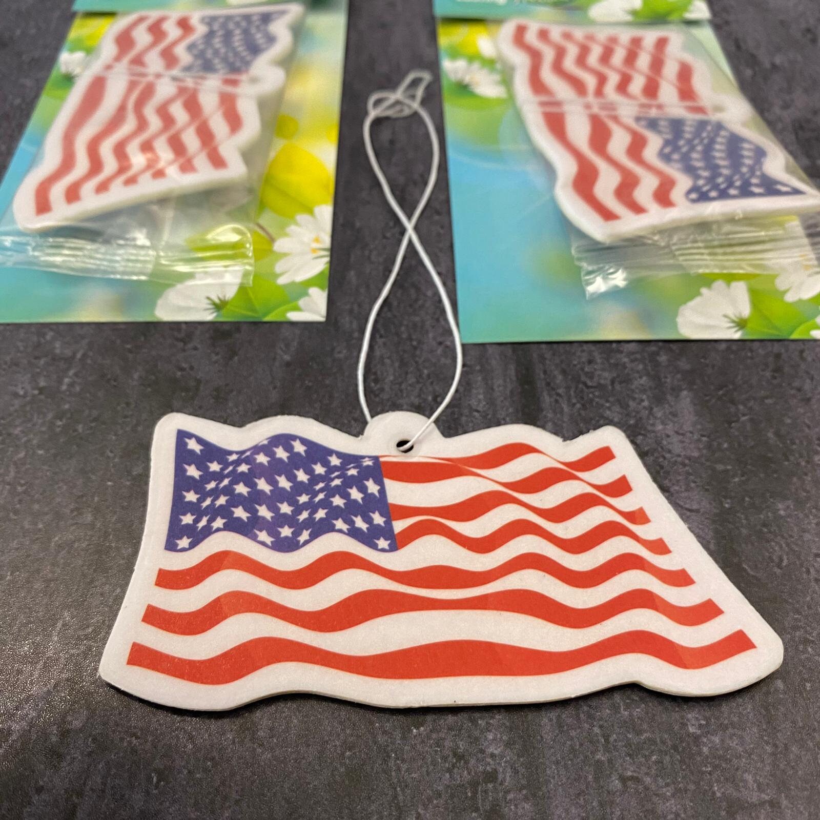 USA Flag Air Freshener Car Scent Spring or Ocean Scented Air Etsy