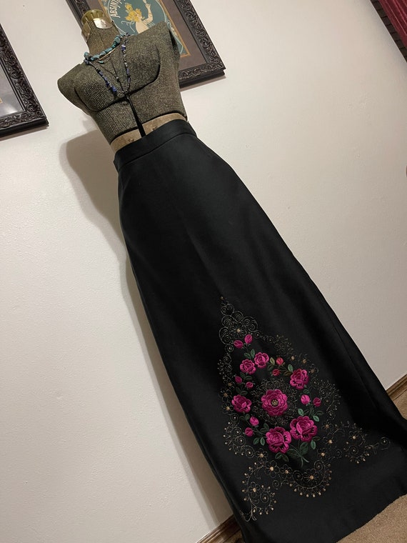 Vintage 1970s Boho Embroidered Skirt
