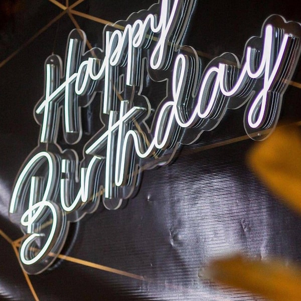 Happy Birthday Sign, Neon Sign, Birthday Neon Sign, Party Backdrop Sign, Birthday Gifts, LED Neon Lights For Birthday Decor