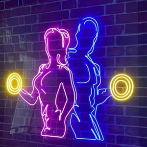 Letrero de neón LED para gimnasio, frases motivacionales para gimnasio, letreros de neón, letrero de entrenamiento de neón, decoración de pared para gimnasio, letrero de neón con logotipo
