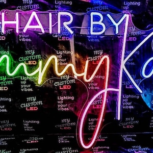 Letreiro de neon personalizado, letreiro de neon, letreiro de neon RGB, luz neon multicolorida, luz arco-íris, luz que muda de cor, decoração multicolorida para casa, LED