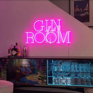 Placa de acrílico para bar, perfeita para decoração de quarto – Decoração de parede com luz neon de acrílico personalizada para salão de beleza, placas de neon de LED personalizadas