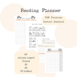 Printable Reading Tracker: Bookshelf Design, Reading Log (Digital Download)