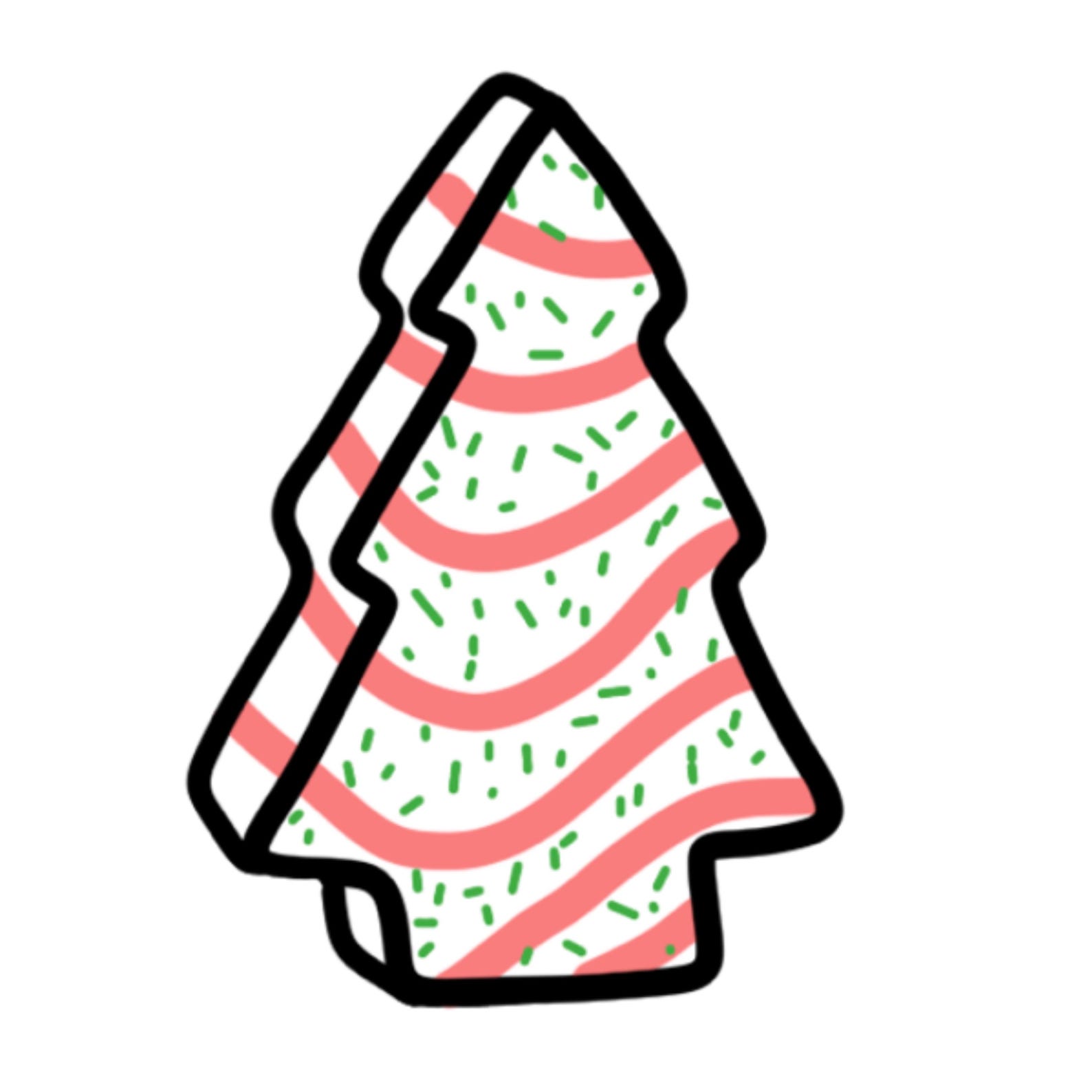 Retro Christmas Tree Cake Clip Art, Christmas Tree Cake, Retro, Vintage