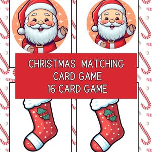 Matching card game| Christmas Memory Game| Memory Card Game| Christmas Memory Match Game| Printable Christmas Matching Game| Games For Kids