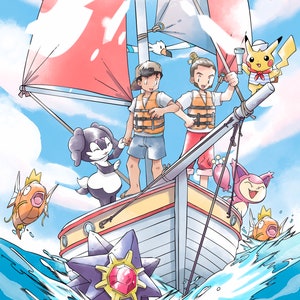 Pokémon-kunstcommissie Pokemon-familieportret, aangepaste Pokemon-avatar, word een Pokemon, digitale illustraties portrettekeningen