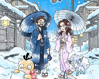 Custom Pokémon retro art Portrait • Retro Game Boy Style • Digital Download • Family Avatar Commission • Nostalgic Pokémon Art
