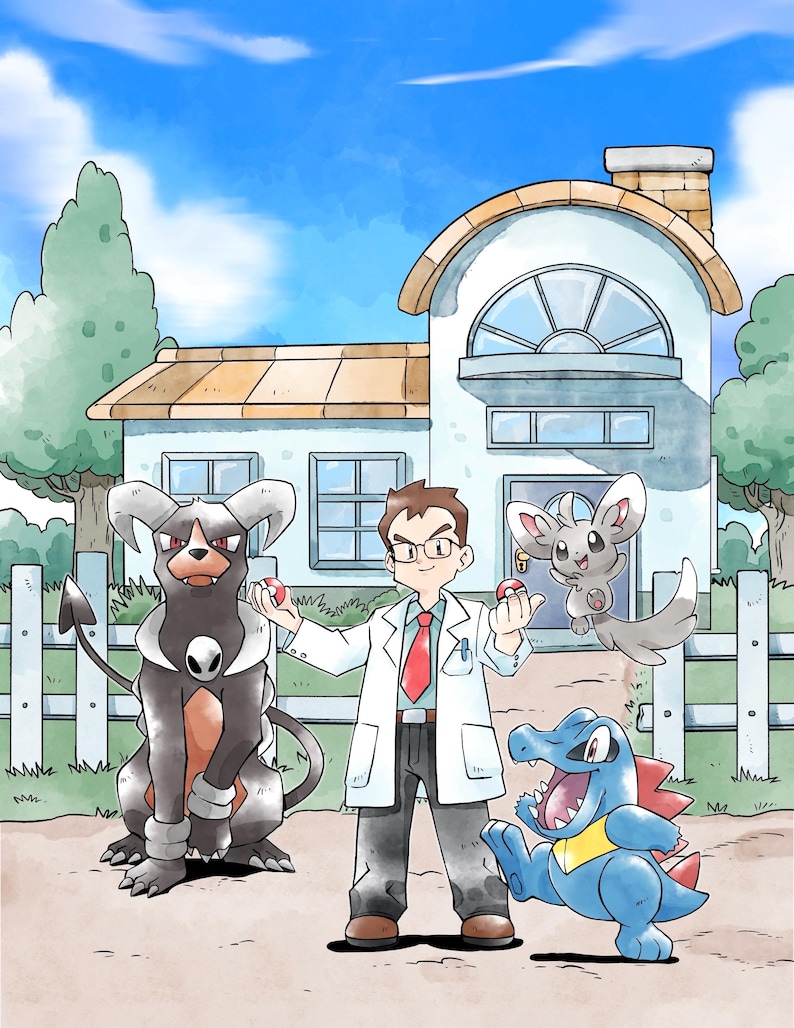 Custom Pokémon Portrait • Retro Game Boy Style • Digital Download • Family Avatar Commission • Nostalgic Pokémon Art image 5
