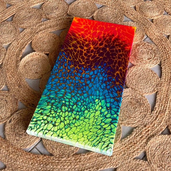 DRAGON SCALES - Original Acrylic Pour 12"x24 » - Fluid Art - Acrylique Coulant - Art abstrait - Swipe pour