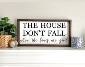 The House Don 39 t Fall When The Bones Are Good Framed Sign, Farmhouse Lyric Sign, Country Lyrics Wood Sign, Living Room Decor,