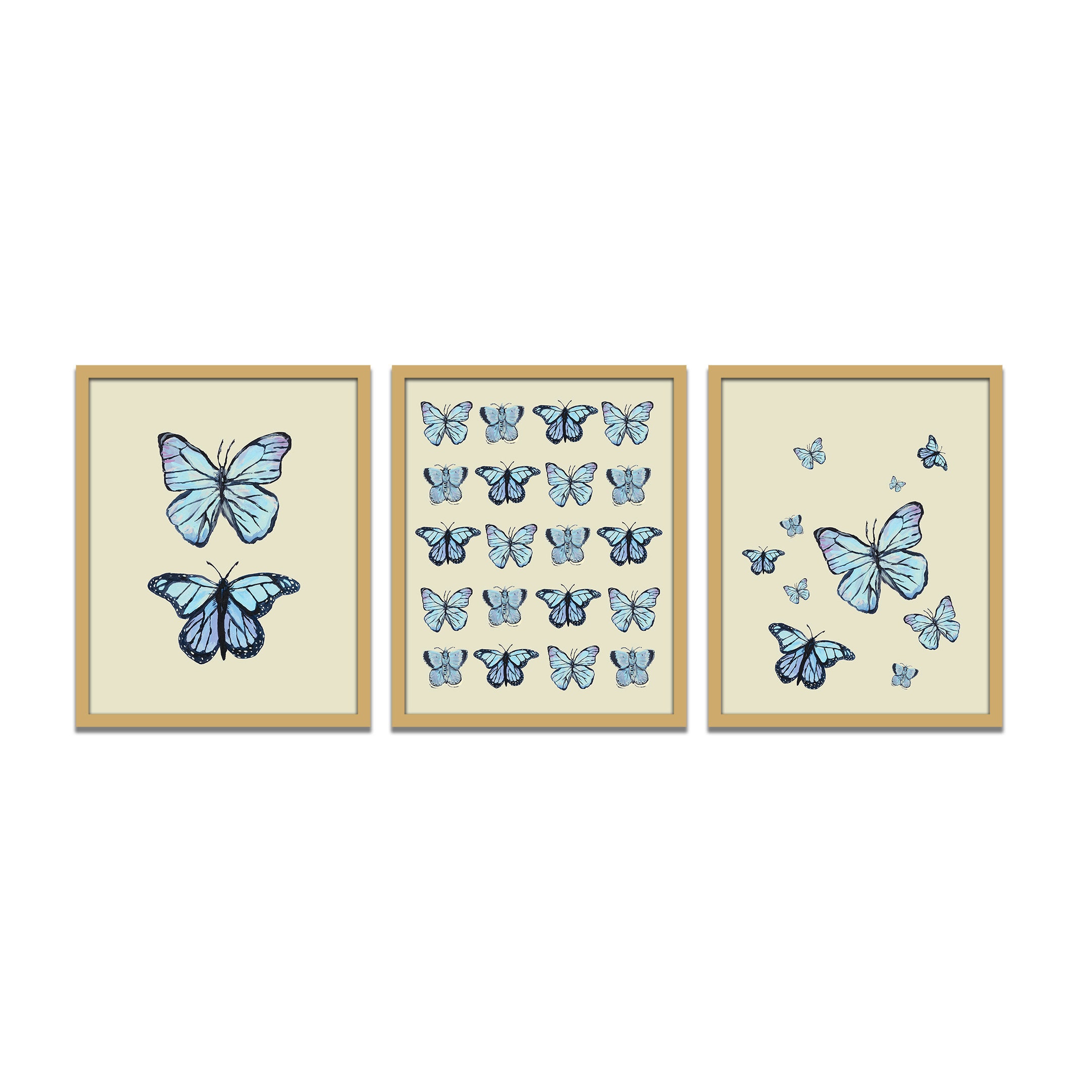 Blue Butterfly Wall Art Digital Download Printable Wall Etsy