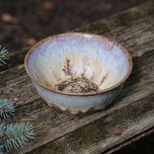 2.25x5.75 &quot; Hand Thrown Brown White Winter Wood Minimalist Ceramic Pottery Soup Bowl Stoneware Cereal Brown Pottery Salad Wedding Dinnerware