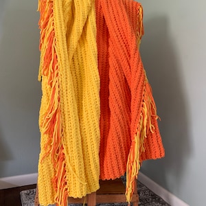 Ribbed Orange/Yellow Throw