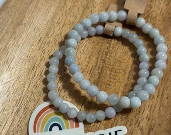 Pulsera elástica de jade de 6 mm