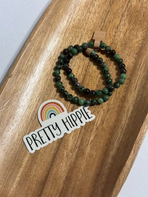 Ruby Zoisite 6mm Stretch Bracelet