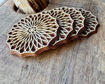 3D Printed Wood Coaster - Sunflower