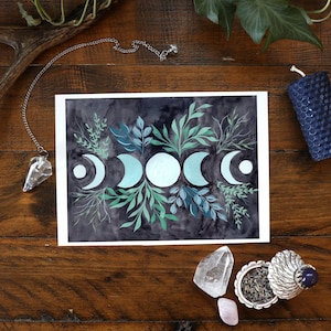 Moon Phases Print / 5x7 / 8x10 / 8.5x11